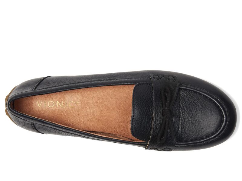バイオニック レディース シューズ スリッポン・ローファー VIONIC Taryn Driver Shoes Black Leather ブラック