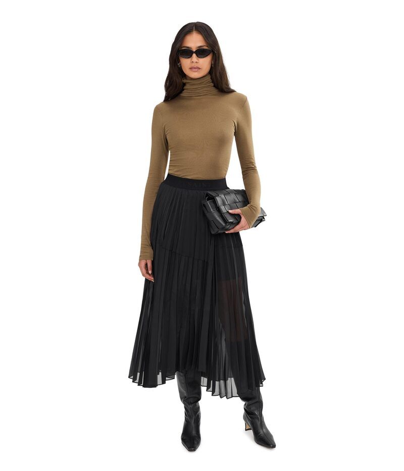 オールセインツ レディース ボトムスカート AllSaints Micaela Pleat Skirt Black ブラック