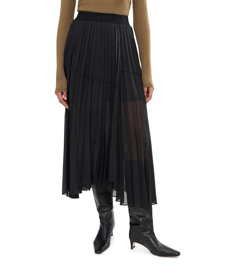 オールセインツ レディース ボトムスカート AllSaints Micaela Pleat Skirt Black ブラック