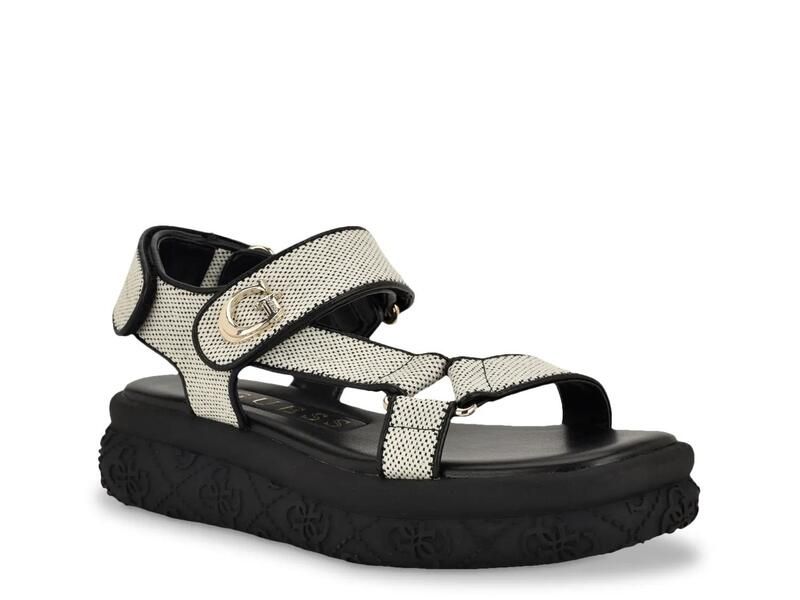 ゲス レディース シューズ サンダル GuessLanara Sandal BlackWhite ホワイト