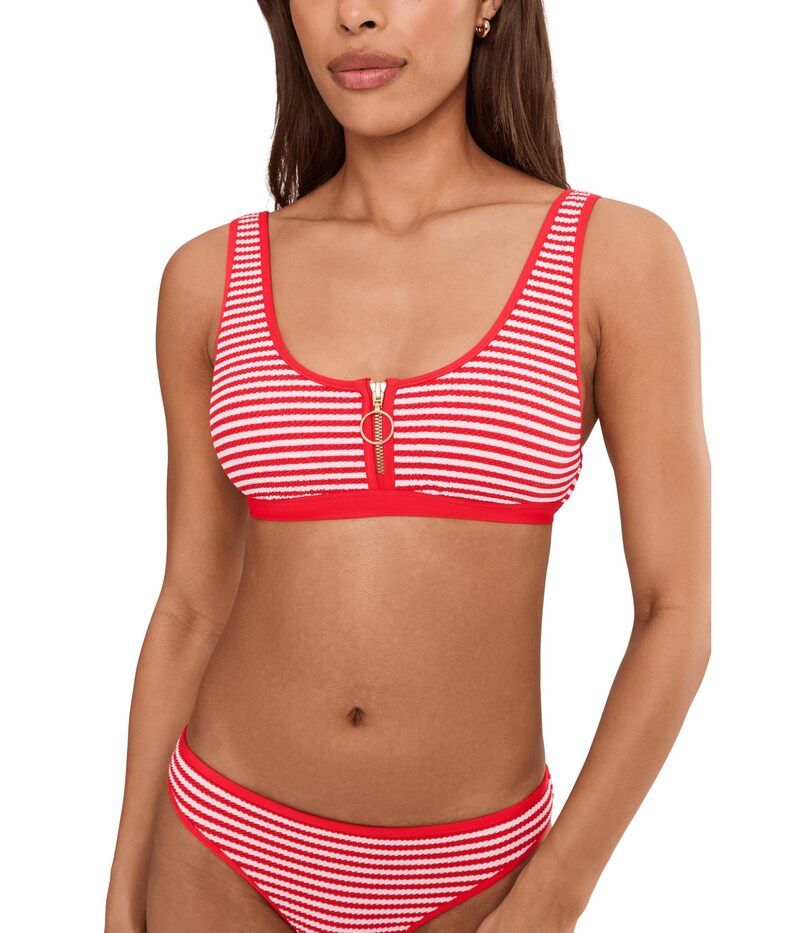 シーフォリー レディース トップス シャツ Seafolly Club House Zip Frontank Top Flame
