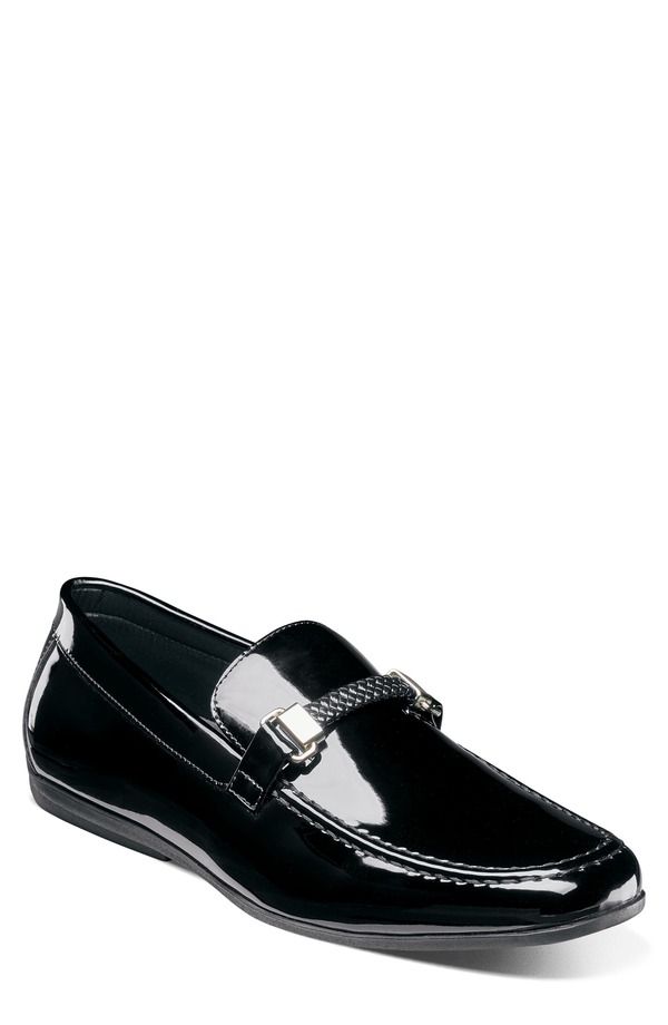ステイシーアダムス メンズ シューズ ローファー Stacy Adamsheridan Moc Toe Loafer Black Patent ブラック