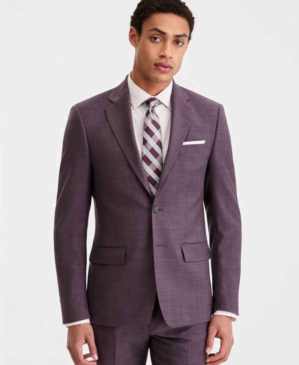 カルバンクライン メンズ アウター ジャケット・ブルゾン ウール Calvin Klein MenslimFit WoolBlend Suit Separates Jacket Purple パープル
