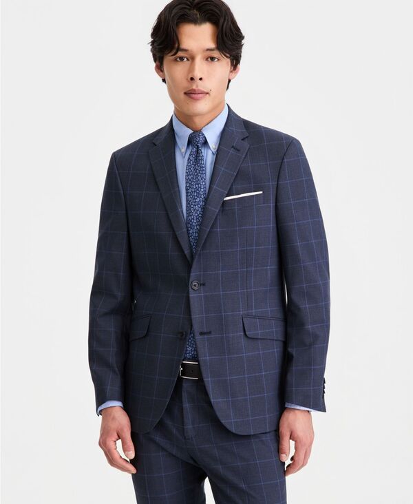 ケネスコール メンズ アウター ジャケット・ブルゾン Kenneth Cole Reaction Mens Windowpane SlimFitechniCole Suit Separates Jacket Navyblue ネイビー