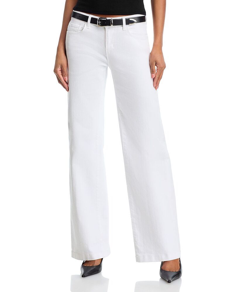 ラジャンス レディース ボトムス デニムパンツ ワイドレッグ ローライズ ジーンズ LAGENCE Joanne Low Rise Wide Leg Jeans in Blanc
