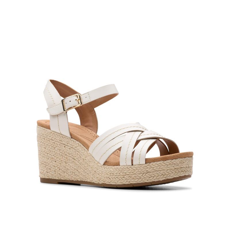 クラークス レディース シューズ ヒール Clarksabina Strap Cream Leather クリーム