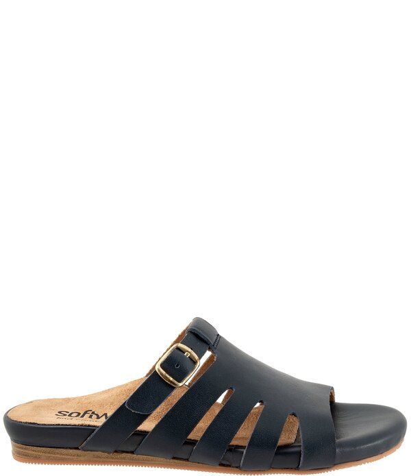 ソフトウォーク レディース シューズ パンプス サンダル レザー SoftWalk Carolina Leather Slide Sandals Navy ネイビー