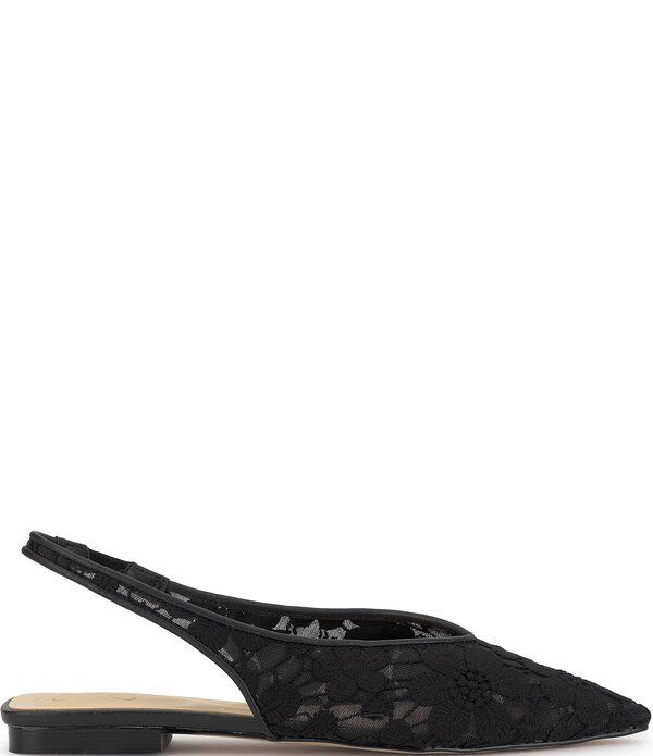 ジェシカシンプソン レディース シューズ パンプス メッシュ Jessica Simpson Mezzah Flower Mesh Pointed Toe Slingback Flats Black ブラック