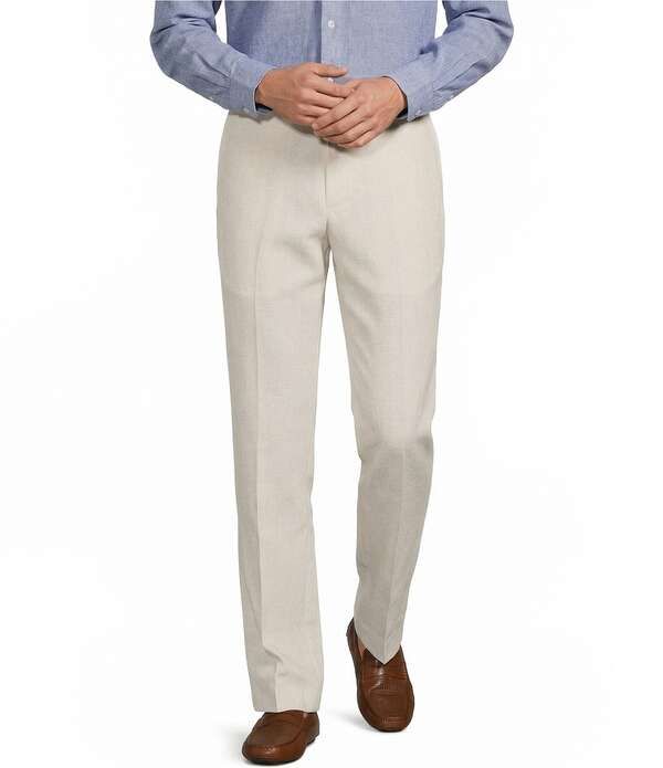 ラウンドトゥリーアンドヨーク メンズ ボトムス カジュアルパンツ リネン Roundtree Yorke Classic Fit Flat Front Solid Linen Dress Pants Natural