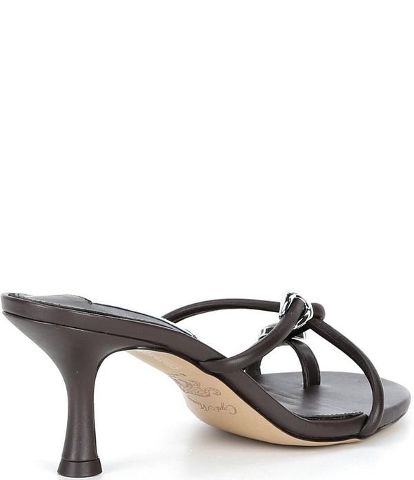 ジャンビニ レディース シューズ ヒール サンダル レザー Gianni Bini x Cyd Morris The Miramar Leather Ornamented Toe Loop Sandals Dark Brown Roast ブラウン