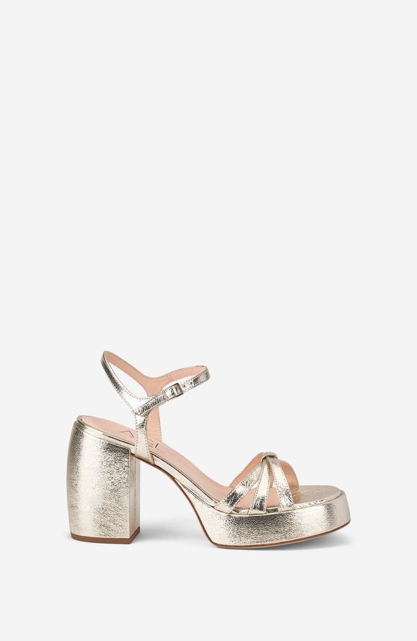 エージーエル レディース シューズ ヒール サンダル AGL Clio Sandal withigheel Platinum Leather