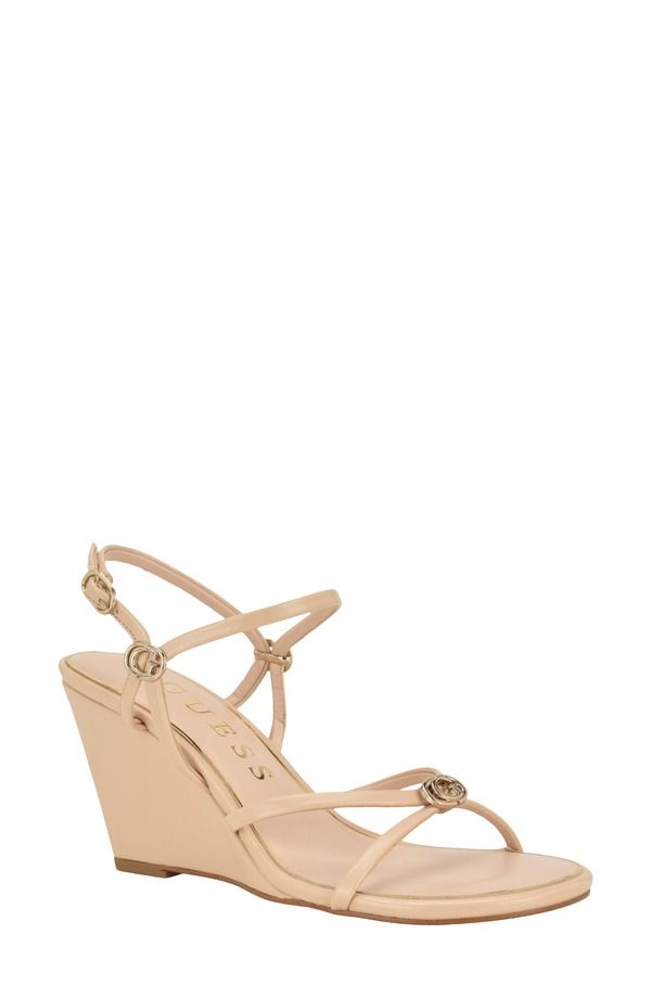 ゲス レディース シューズ ヒール サンダル GUESS Devve Slingback Wedge Sandal Medium Natural