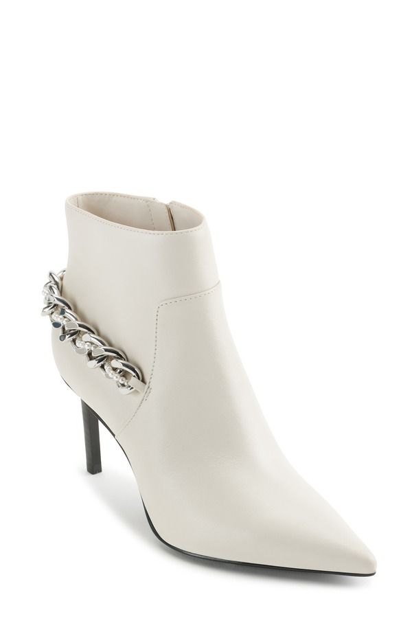 カール ラガーフェルド レディース シューズ ブーツ・レインブーツ アンクル KARLAGERFELD PARISamra Chain Ankle Bootie Soft White ホワイト