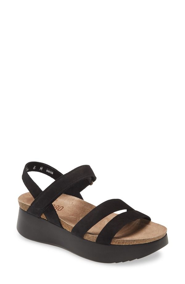 ムンロー レディース シューズ ヒール サンダル Munro Juniper Sandal Black Nubuck ブラック