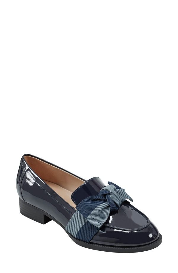 バンドリーノ レディース シューズ スリッポン・ローファー Bandolino Bow Loafer Navy Blue ネイビー