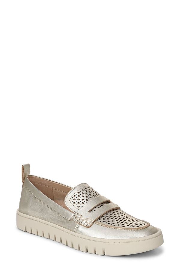 バイオニック レディース シューズ スリッポン・ローファー Vionic Uptown Perf Penny Loafer Gold ゴールド
