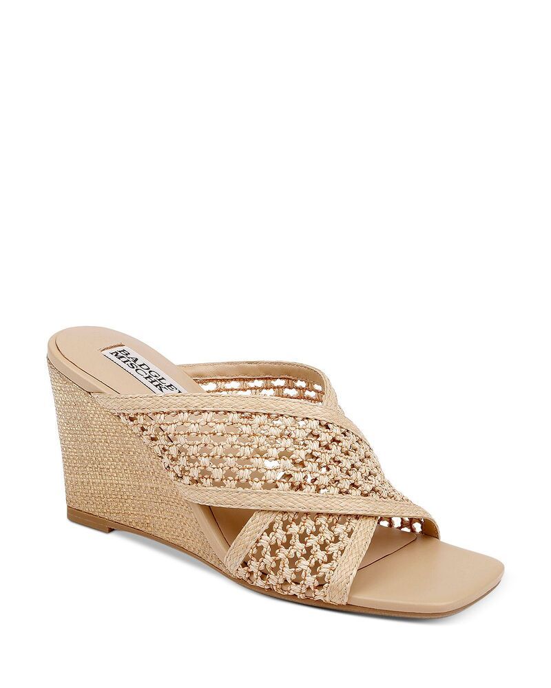 バッジェリーミシュカ レディース シューズ サンダル Badgley Mischka Womens Xandria Wedge Sandals Natural Raffia