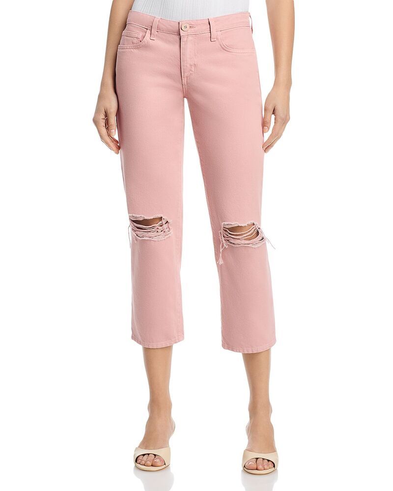 ラジャンス レディース ボトムス デニムパンツ ローライズ クロップド ジーンズ LAGENCE Blaine Low Rise Cropped Stovepipe Jeans in Misty Rose Misty Rose