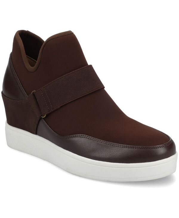 ジュルネ コレクション レディース シューズ スニーカー Journee Collection Womens Damari Stretch Wedge Sneakers Chocolate チョコレート