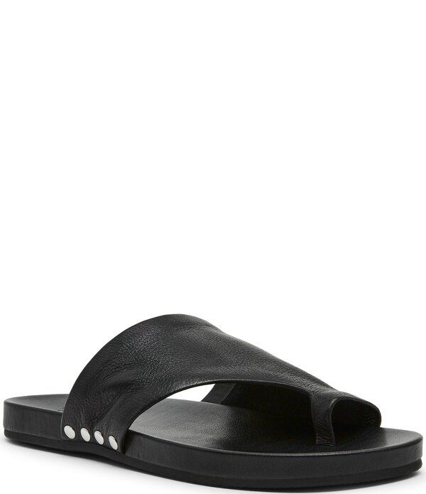 スティーブ マデン レディース シューズ サンダル レザー Steve Madden Kessey Leather Thong Toe Strap Studded Sandals Black Leather ブラック