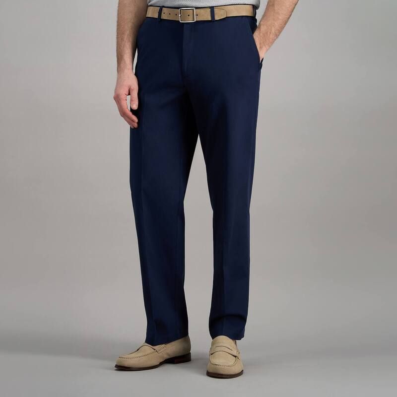 ハガー レディース ボトムス カジュアルパンツ Mens HaggarWrinkle Free Performance Khaki Classic Fit Flat Front Pant Dark Navy ネイビー