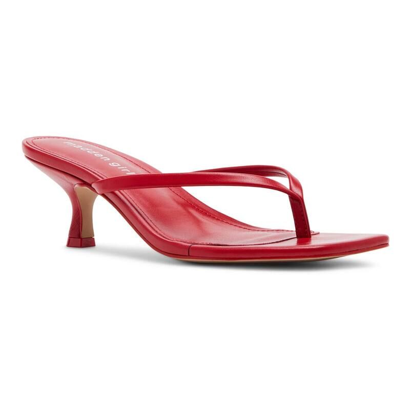 マッデンガール レディース シューズ サンダル ヒール madden girl Charlene Womens Kitten Heel Sandals Red レッド