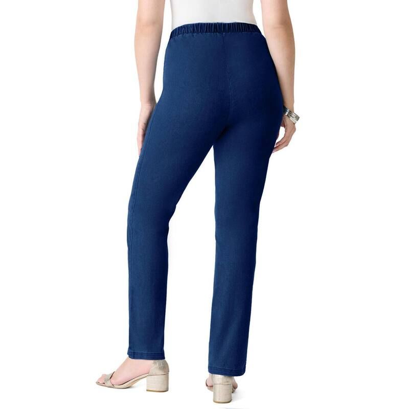 ロアマンズ レディース ボトムス デニムパンツ ストレート プラスサイズ Roamans Womens Plusize Comfort Stretch Straight Leg Jean Chocolate チョコレート
