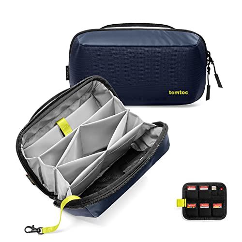 tomtoc ガジェットポーチ アクセサリーバッグ 大容量 MacBookアダプター対応 ケーブル HDD USBメモリ PC周辺小物 万能バッグ 撥水加工 旅行 出張 通勤 在宅収納 ネイビーas 2f7e7ae5
