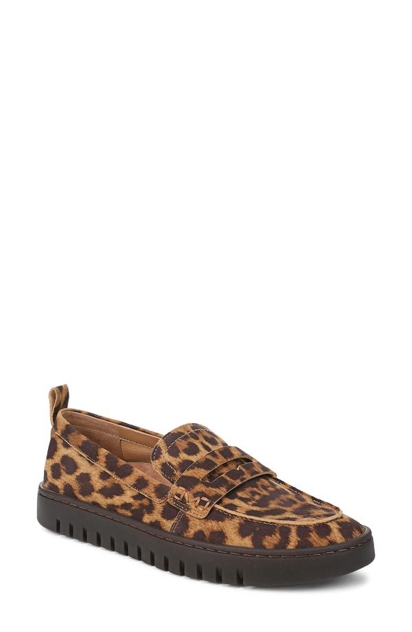 バイオニック レディース シューズ スリッポン・ローファー Vionic Uptown Hybrid Penny Loafer Tan Leopard タン