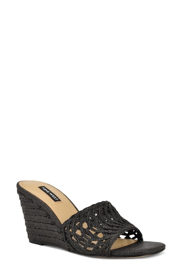 ナインウェスト レディース シューズ ヒール サンダル Nine West Nimaa Wedge Sandal Black ブラック