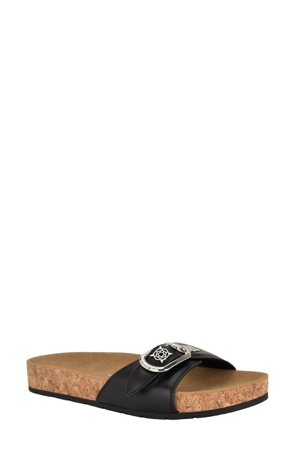 ゲス レディース シューズ サンダル GUESS Locela Slide Sandal Black ブラック