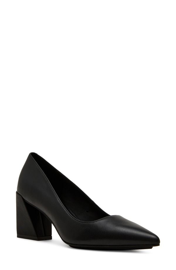 アンクライン レディース シューズ ヒール Anne Klein Relena Pointed Toe Pump Black Leather ブラック