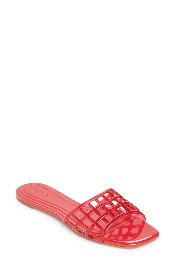 オープンエディット レディース シューズ サンダル Open Edit Solis Jelly Slide Sandal Red Tomato レッド