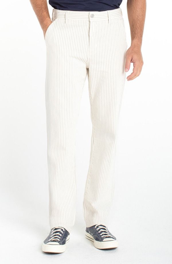リヴァプール ロサンゼルス メンズ ボトムス デニムパンツ コットン Liverpoolos Angelesutton Stripe Loose Straight Cotton Denim Pants Ecru Slate エクリュ