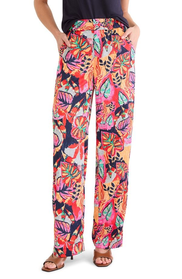 ニックプラスゾーイ レディース ボトムス レギンス ワイドレッグ パンツ NICZOE Kauai Garden Wide Leg Pants Red Multi レッド