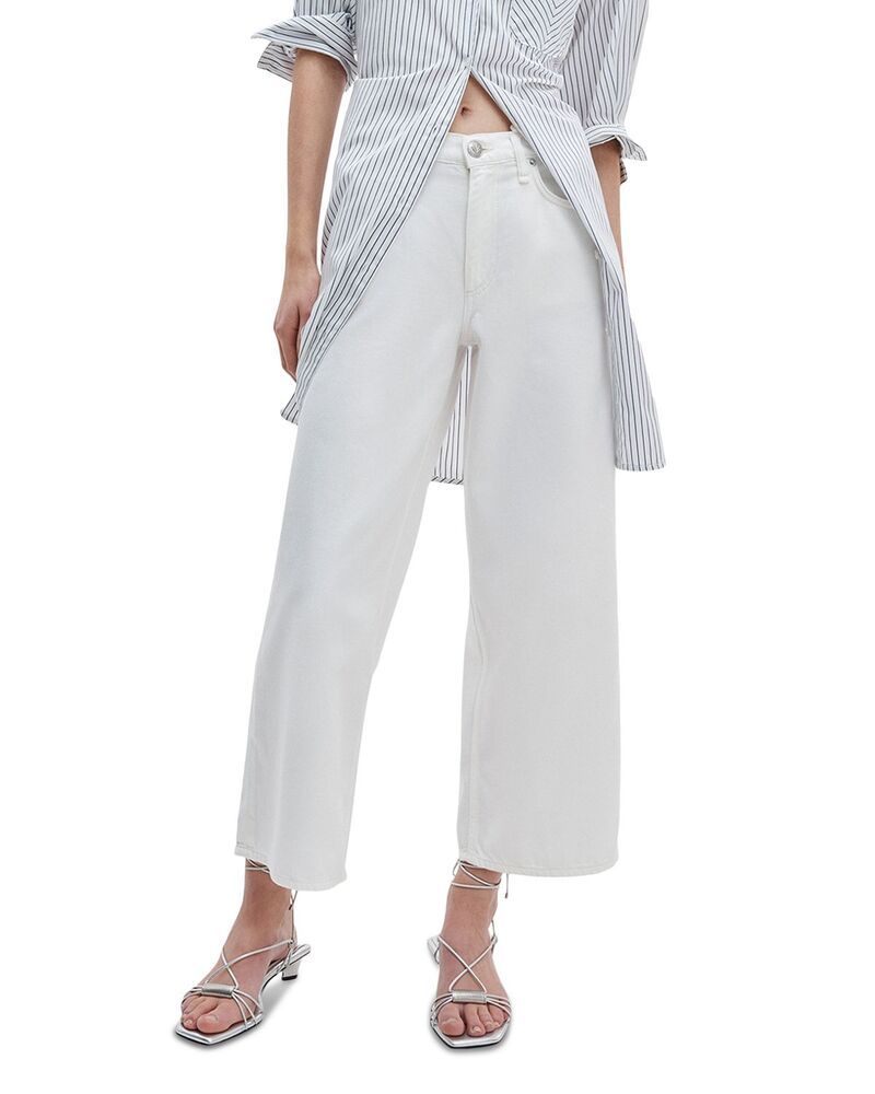 ラグアンドボーン レディース ボトムス デニムパンツ ワイドレッグ アンクル ジーンズ rag bone Featherweight Andi High Rise Ankle Wide Leg Jeans White ホワイト