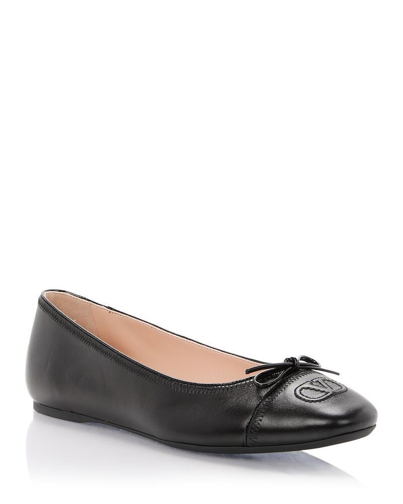 ヴァレンティノ レディース シューズ パンプス Valentino Garavani Womens Ballet Flats Black Leather ブラック