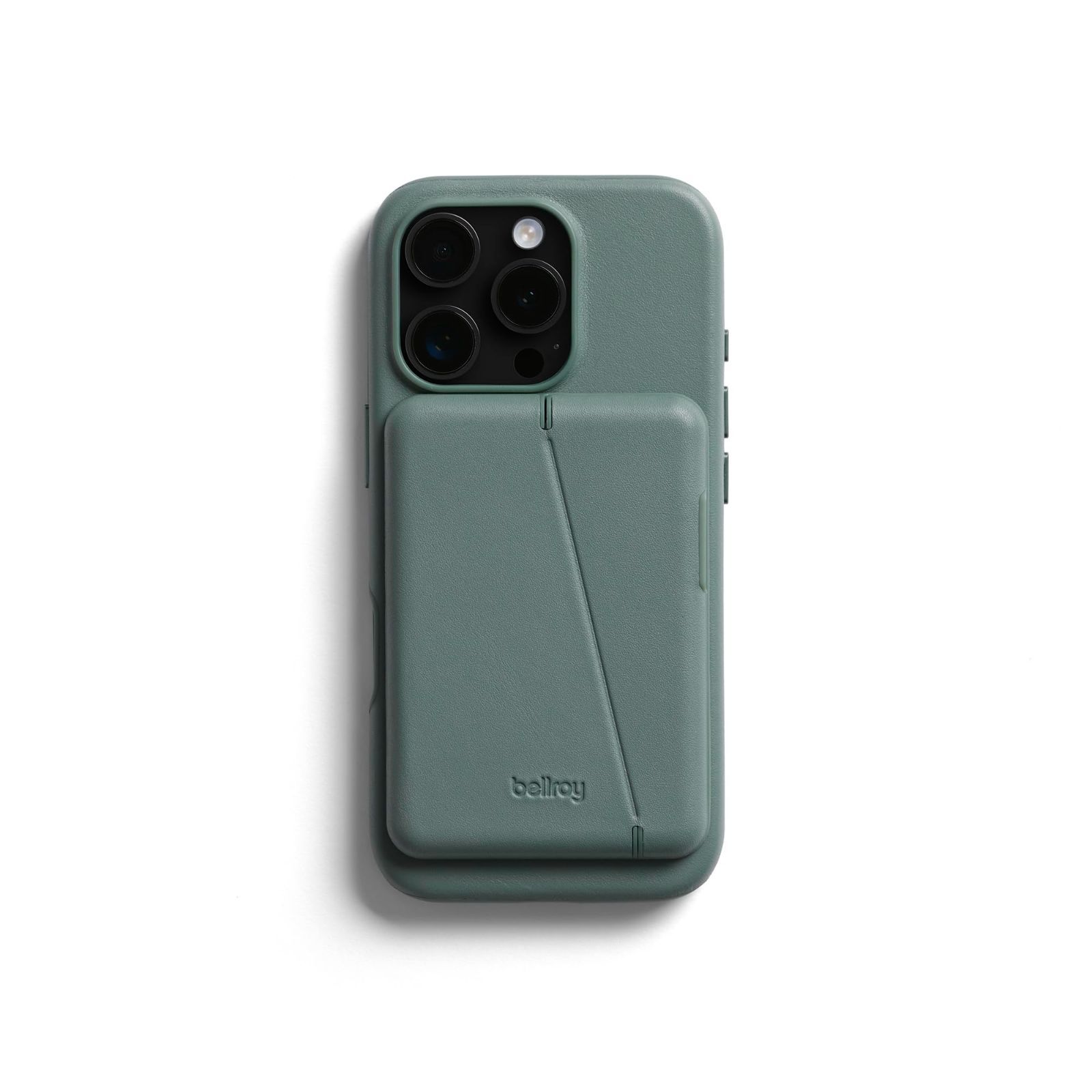 【特価商品】+ Wallet Case iPhone 16 Phone Pro用 薄型のiPhoneレザーケース Mod スマホウォレット - Bellroy Agave