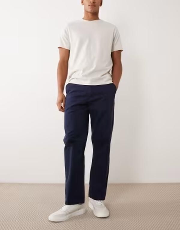エイソス メンズ ボトムス カジュアルパンツ ASOS DESIGN straight chinos NAVY ネイビー