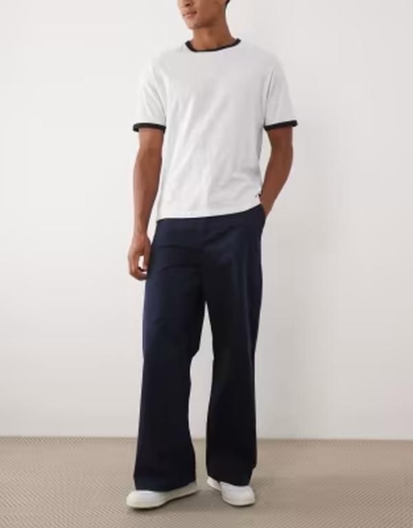 エイソス メンズ ボトムス カジュアルパンツ ASOS DESIGN loose fit chinos NAVY ネイビー