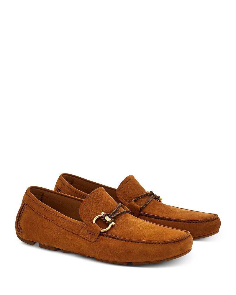 フェラガモ メンズ シューズ スリッポン・ローファー FERRAGAMO Mens Gancini Ornament Driver Loafers Naturale