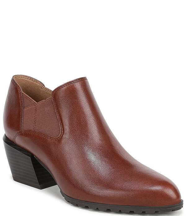 バイオニック レディース シューズ ブーツ・レインブーツ レザー ヒール Vionic Bethany Leather Stacked Heel Booties Baked Clay