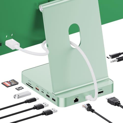 11 in 1 USB C ハブ iMac 24インチ 2021 2023 2024用 iMac M1 M3 M4 アクセサリー USB Hub ハブ HDMI 4K, 2.5G イーサネット, M.2 SSD拡張 (SSD含まない), USB-C/A 3ｍａ
