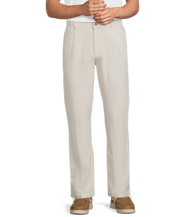 カリビアン メンズ ボトムス カジュアルパンツ トール リネン Caribbean Big Tall Coastalinen Flat Front Pants Natural