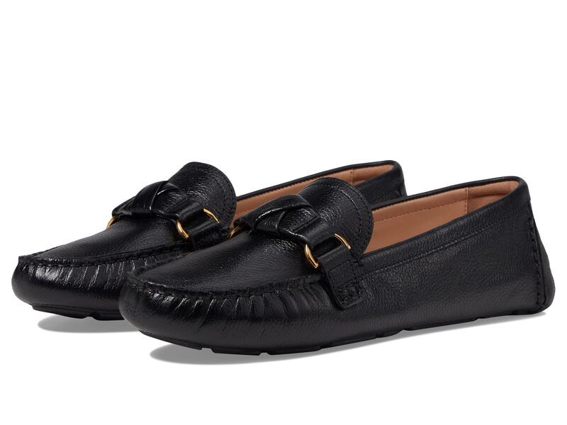コールハーン レディース シューズ スリッポン・ローファー Cole Haan Emmie Knot Drivers Black Leather ブラック