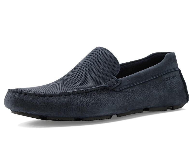 ロックポート メンズ シューズ スリッポン・ローファー Rockport Rodger Dark Blue Leath ブルー