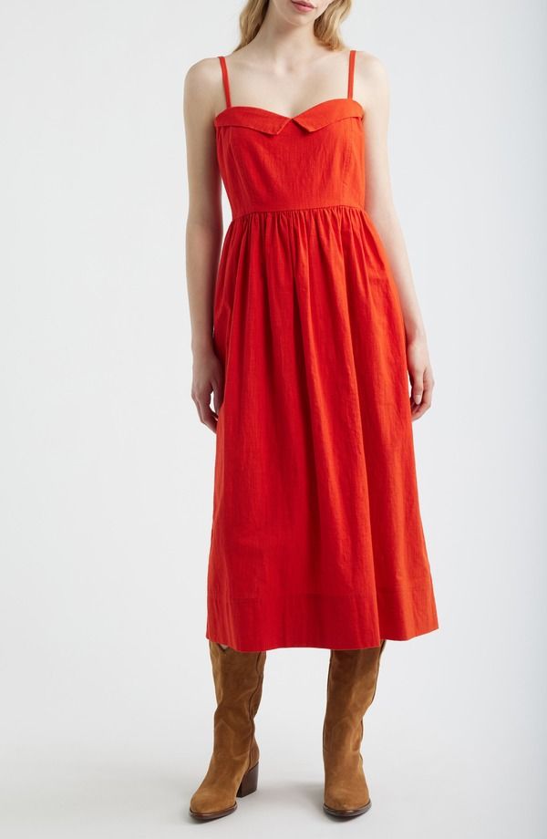 ザ・グレート レディース トップス ワンピース コットン THE GREAT Verse Cotton Sundress Hot Red レッド