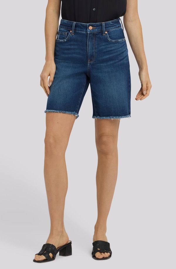 エヌワイディージェイ レディース ボトムス デニムパンツ ハイウエスト ショートパンツ NYDJ Erin High Waist Raw Hem Denim Shortsunset Villa デニム