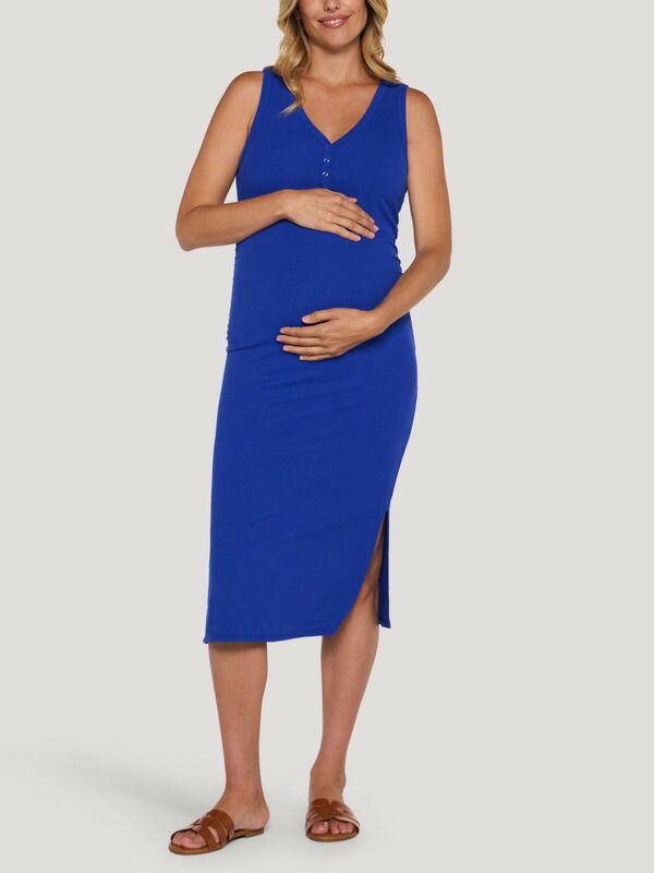 マザーフッドマタニティー レディース トップス ワンピース ミディ ノースリーブ MOTHERHOOD MATERNITY Sleeveless Henley Racerback Maternity Midi Dressurf The Web
