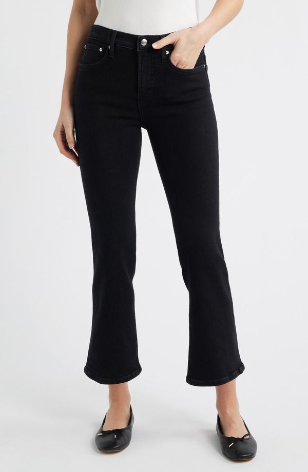 メイドウェル レディース ボトムス デニムパンツ ジーンズ Madewell The Stretch Flare Crop Jeans Black Rinse Wash ブラック